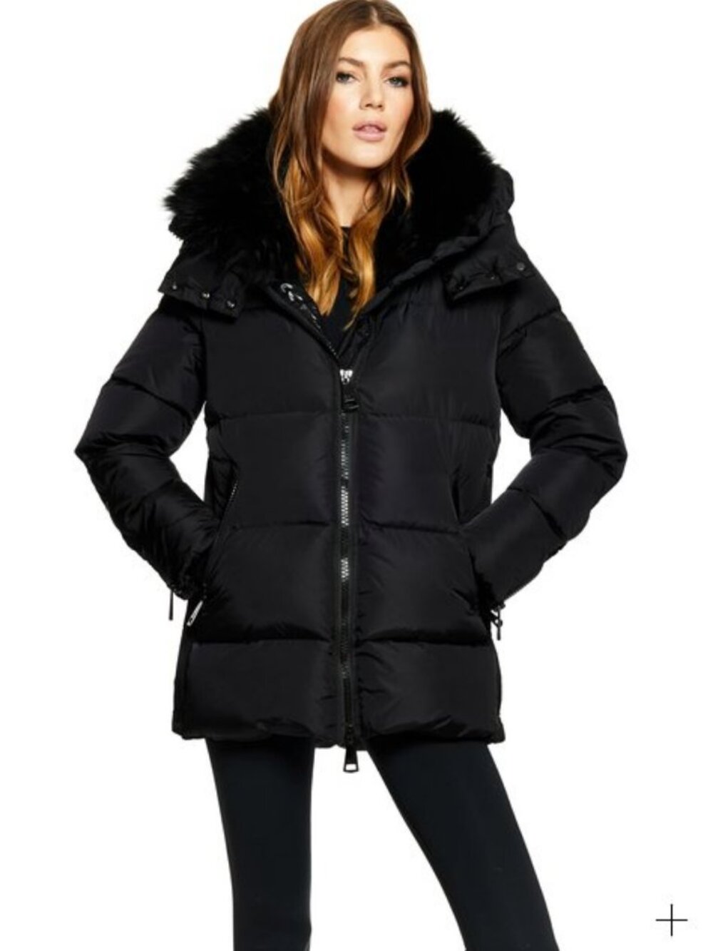 SAM New York Jacket Womens XS Black Luxe Scarlett Down Hood Puffer $875